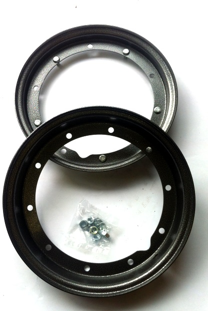 Wheel rim  2.10-10 painted black-titanium for Vespa PE, Sprint, Rally, PX, T5, TS, GT, GTR, GL, PK, PK-XL, PK-FL, Primavera